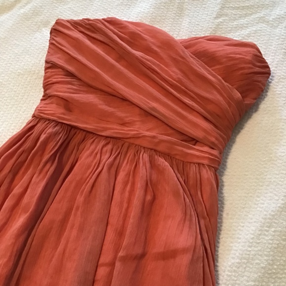 J. Crew Strapless Coral Party Dress Size 2 - Picture 2 of 5